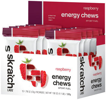 Skratch Labs Energy Chews Sport Fuel - Raspberry, Box of 10