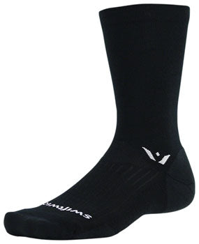 Swiftwick Pursuit Crew Socks - 7", Black