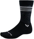 Swiftwick Pursuit Crew Socks - 6", Topographic Black