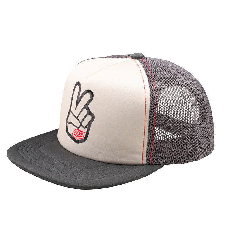 TRUCKER SNAPBACK; PEACE OUT VINTAGE WHITE / CARBON OSFA